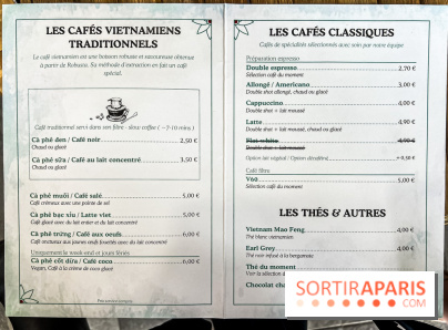 Hoa Cà Phê : le coffee shop vietnamien aux banh mi originaux et végétariens - menu - carte