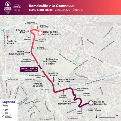 JO Paris 2024 : Le Parcours de la flamme Olympique en Seine-Saint-Denis - Romainville à La Courneuve