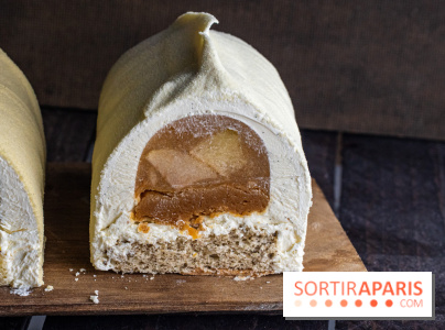 La bûche de Noël poire, caramel et vanille de Jardin Sucré