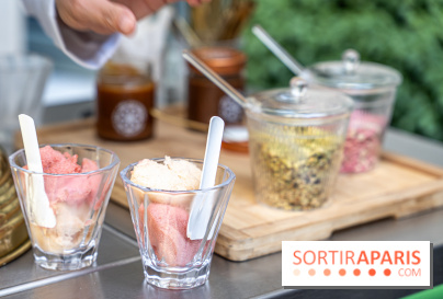 Nina Métayer installe son chariot à glace chez Maison Colbert