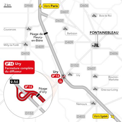 L'A6 fermée en Seine-et-Marne au niveau d'Ury pendant 2 jours 