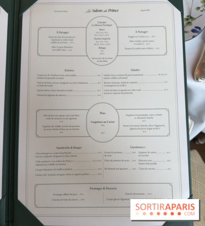 Les Salons du Prince, le nouveau restaurant du Shangri-La inspiré de la Belle Epoque se dévoile, carte menu