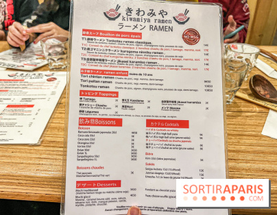 Kiwamiya, l'excellent ramen de Boulogne - menu - carte