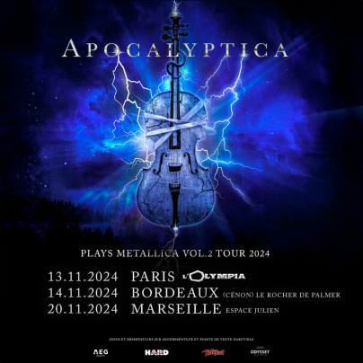 Apocalyptica en concert à l’Olympia en novembre 2024 pour jouer Metallica