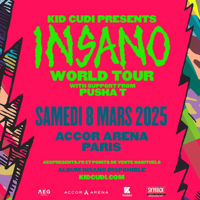 Kid Cudi en concert à l'Accor Arena de Paris en mars 2025
