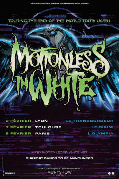Motionless In White en concert à l’Olympia à Paris en février 2025