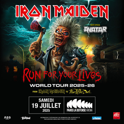 Iron Maiden en concert à Paris La Défense Arena en juillet 2025