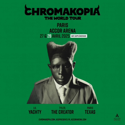 Tyler, the Creator en concert à l'Accor Arena de Paris en avril 2025, date supplémentaire