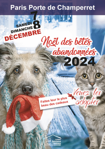 Noël 2024 des bêtes abandonnées à l'espace Champerret à Paris