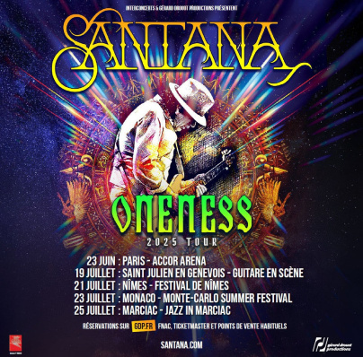 Santana en concert à l’Accor Arena de Paris en juin 2025