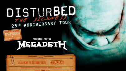 Disturbed en concert avec Megadeth au Zénith de Paris en octobre 2025