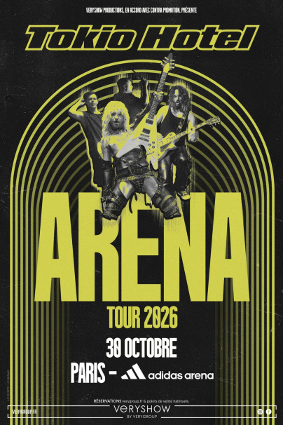 Tokio Hotel en concert à l'Adidas Arena à Paris en octobre 2026