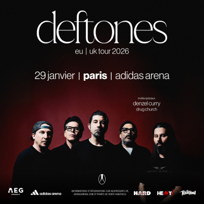 Deftones en concert à l'Adidas Arena à Paris en janvier 2026