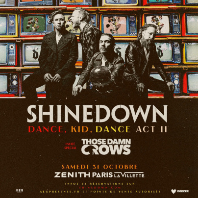 Shinedown en concert au Zénith de Paris en octobre 2026