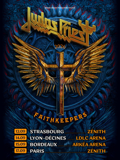 Judas Priest en concert au Zénith de Paris La Villette en septembre 2026