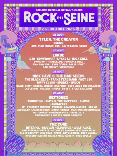Rock en Seine 2026 : la programmation complète par jour et les horaires des concerts