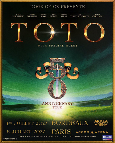 Toto en concert à Paris Bercy en juillet 2027