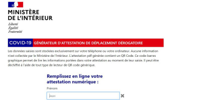 Coronavirus : l'attestation de déplacement disponible sur smartphone