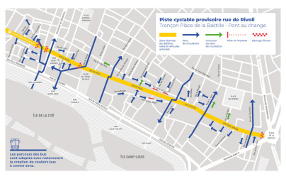 Pistes cyclables à Paris : la rue de Rivoli entièrement réservée aux vélos et aux piétons