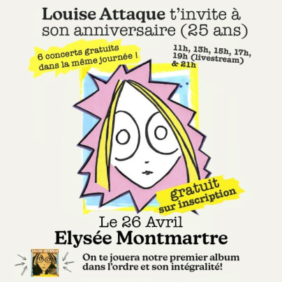 Louise Attaque : 6 concerts gratuits à vivre à l'Elysée Montmartre à Paris pour ses 25 ans