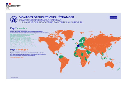 Voyages vers et depuis l'étranger : pays vert, orange, rouge... voici la classification actualisée