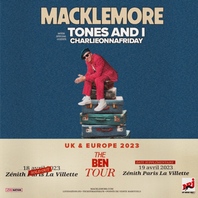 Macklemore en concert au Zénith de Paris en avril 2023, date supplémentaire