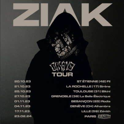 Ziak en concert au Zénith de Paris en février 2024