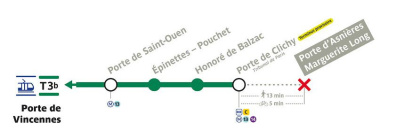 Tramway T3b : fermeture d’une station pendant 25 jours