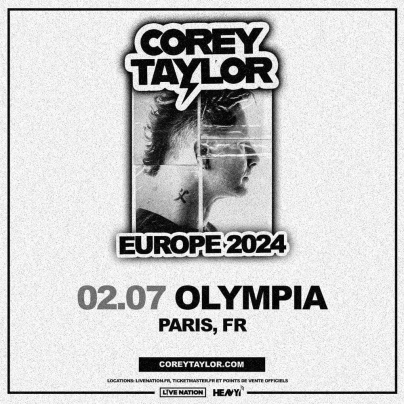 Corey Taylor en concert à l'Olympia à Paris en juillet 2024