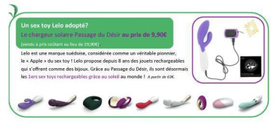 Les Sex Toys à recharge solaire débarque au Passage du désir !