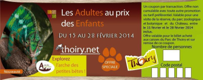 Bon plan Zoo de Thoiry, les adultes au prix des enfants