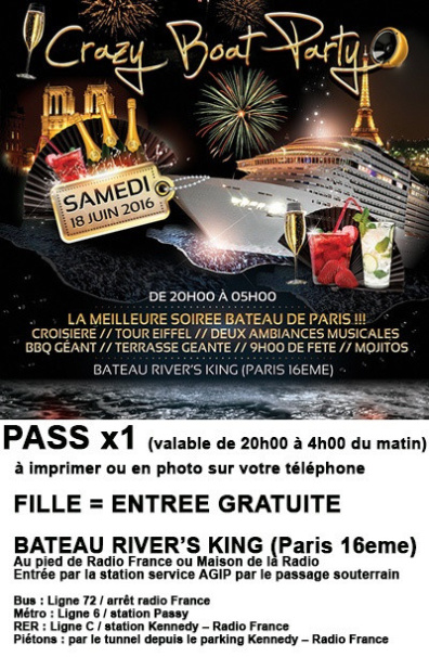 CRAZY BOAT PARTY (croisiere)