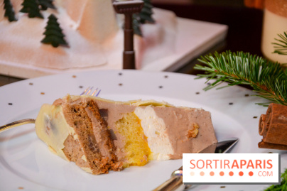 Bûche de Noël 2023 au Plaza Athénée : Mont Plaza, un trompe-l'œil enneigé pour les fêtes