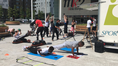 Séance de sport solidaire à la BNF de Paris 