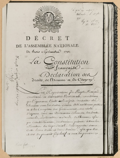 Éphéméride du 3 septembre à Paris : L'adoption de la première Constitution française à Paris