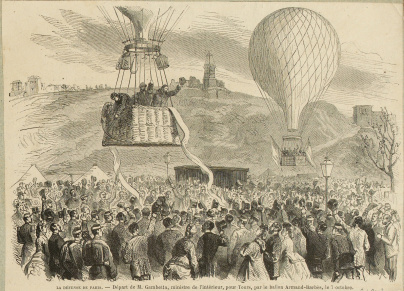 Éphéméride du 7 octobre à Paris : Gambetta s'échappe de Paris assiégé en ballon volant