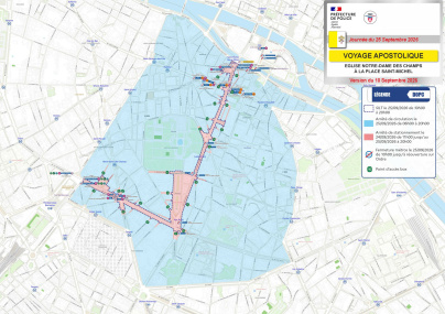 Visite du Pape à Paris : restrictions de circulation et de stationnement autour du parcours en papamobile