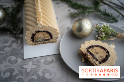 Bûche de Noël signature de Sébastien Serveau, Pâtisserie Fine Versailles