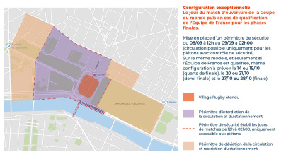 Coupe du monde de rugby : les restrictions de circulation autour du village rugby à la Concorde