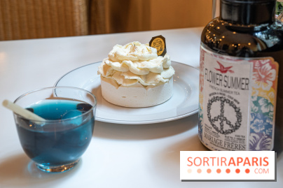 Thé glacé et pavlova Flower Summer chez Mariage Frères