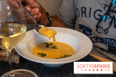 Pianovins restaurant Paris 11e - crème de crustacés - cocos de Paimpol