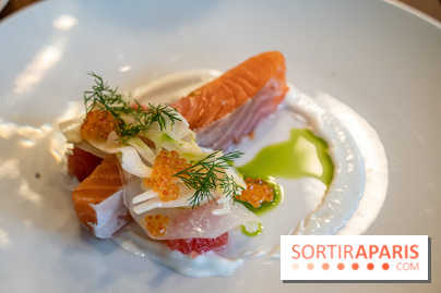 Sphère restaurant Paris 8e - saumon mi-cuit - fenouil