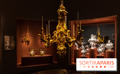 Exposition Louis XV au Château de Versailles - lustre à neuf bras de lumière - madame de pompadour - Jacques caffieri - rocaille