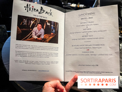 Akira Back - déjeuner en 45 mn - menu - carte
