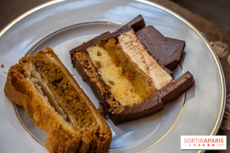 La Bûche de Noël d'Adrien Salavert aux Belles Perdrix de Troplong Mondot 2022 - hotte de vendanges du Père Noël