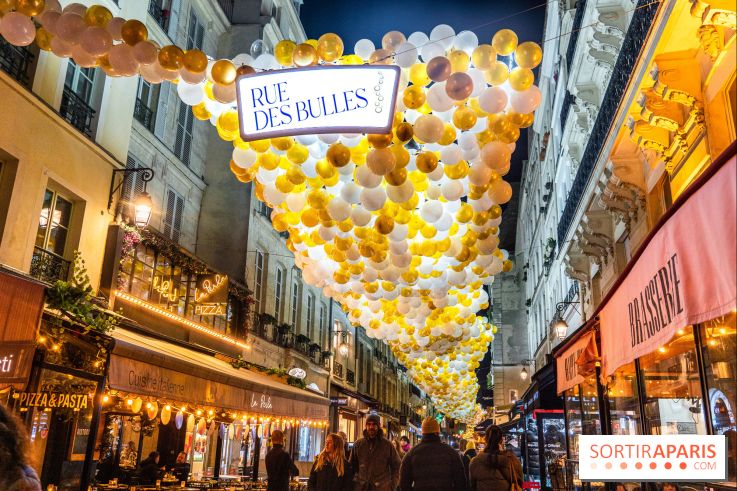 Rue des Bulles 2022 in Paris, rue Montorgueil - illuminations