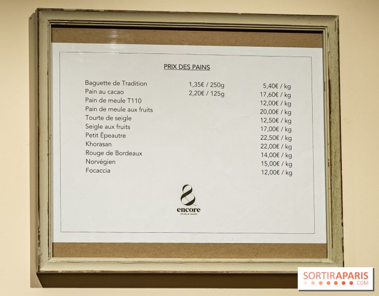Encore -boulangerie pâtisserie d’Ophélie Barès - prix - tarifs