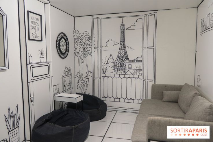 2D atelier, le salon de thé en noir et blanc