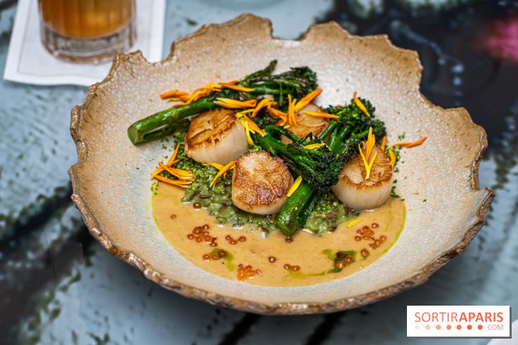 Rivages restaurant du Scribe par Martin Simolka - saint-jacques de normandie - brocolettis - riz camargue