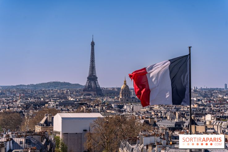 Le panorama du Panthéon - l'une des plus belles vues de Paris à 360° - Tour Eiffel - drapeau